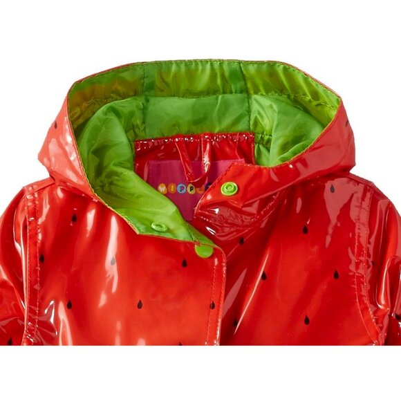 Wippette Baby Girls Coat Watermelon Raincoat Red Hooded Jacket Size 12 Months - Picture 3 of 7